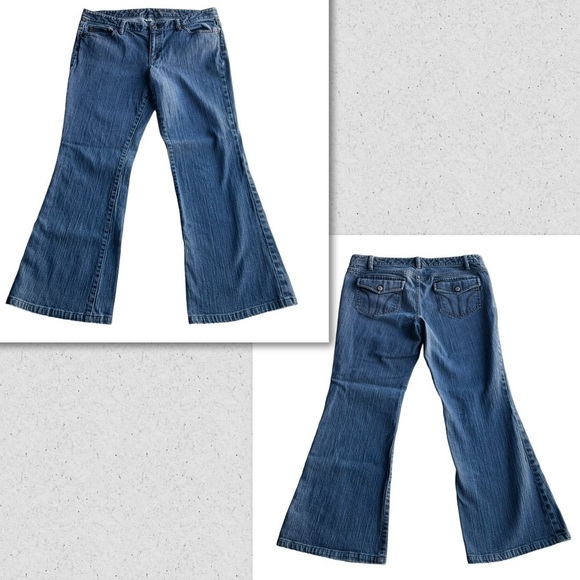 Ann Taylor LOFT Denim Flare Jeans Blue Size 12 Mid rise 27.5L inseam - Picture 9 of 9